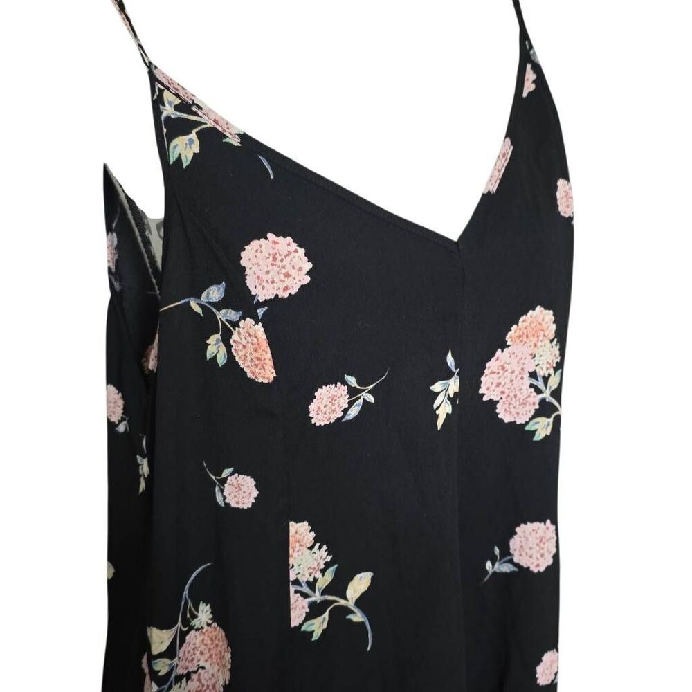 Lush Women's Size Large Black Pink Hydragena Print Spaghetti Strap Swing Dress - Picture 6 of 6